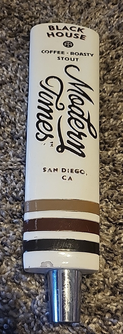 Beer Tap Handle Modern Times Blackhouse Stout Coffee Roasty San Diego CA 9.5"